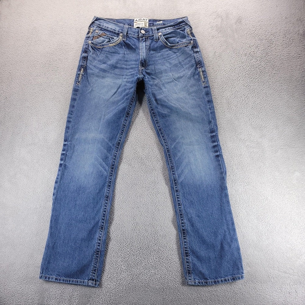 Ariat Jeans Mens 34x34 Blue M5 Ridgeline Straight Leg Western Workwear 10012703